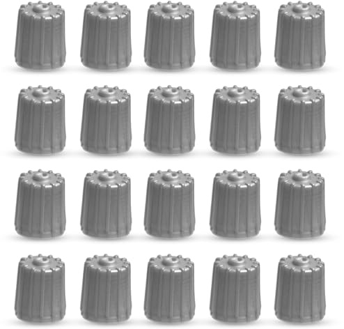 20 Pcs Dust Caps for Car Tyres, Car Tyre Valve Caps, Car Dust Valve Caps, With O-Ring Rubber Seal for Suv, Trucks, Bikes, Motorcycles, Bicycles (Grey)