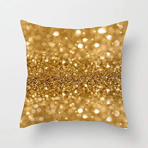 Wazylphin Kissenbezug 80x80 Minimalistisches Gold Kopfkissenbezug 80x80 Baumwolle Leinen Sofakissen mit Reißverschluss Kissen Bett Knitterfreie Kopfkissenbezüge Langlebig Couchkissen 1 Pcs