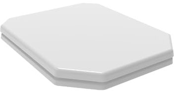 Grünblatt WC Sitz 515238 passend für Duravit Toilette 1930 serie Toilette, Absenkautomatik Ersatz, Eckiger Toilettensitz Abdeckung, Abnehmbar zur Reinigung, Duroplast (weiss)