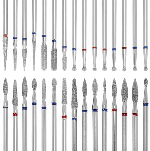 QWORK® 30 Pièces forets à ongles, embout ponceuse ongles, pour ongles en acrylique, en gel et soin des cuticules