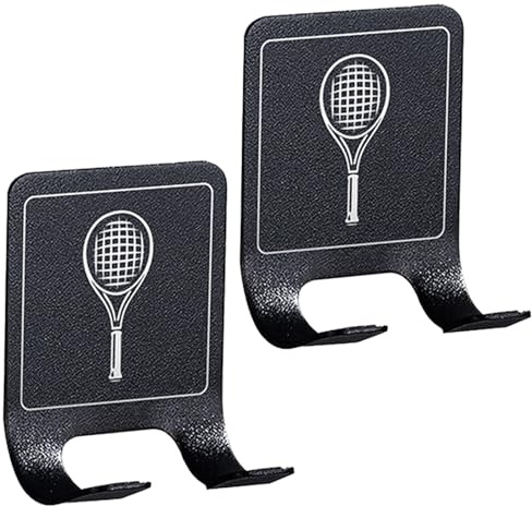 Wandhalterung für Tennisschläger | Edelstahl + Haken zum Aufhängen aus Metall | Tennisschlägerhalter für Garage | platzsparende vertikale Lagerung, ideal für Garagen, Schlafzimmer und Fitnessstudio