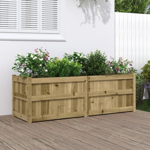 Hochbeete für Balkon, Pflanzkübel 150x50x50 cm Kiefernholz Imprägniert Pflanzkübel Groß für Balkon, Terrasse, Hochbeet Garten, Pflanzkasten, Kräuterbeet, Frühbeet, Gemüsebeet