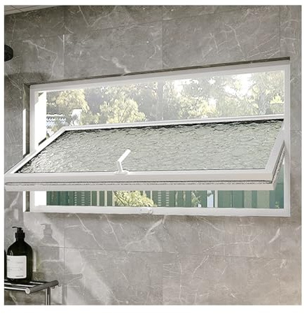 ZHANGshouf Vitt aluminium vridbart tippfönster – isolerat källarfönster för badrumsventilation (infälld, 75 x 50 cm) – energieffektiv