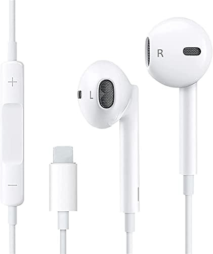 Kogwjte Cuffie In-ear Phone con filo Hi-Fi Stereo Auricolari, Controllo del Volume Isolamento del Rumore Earphones Compatibile con Phone 14 Pro Max/13/12/Mini/11/SE/XS Max/X/XR/8 Plus/7