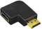 LogiLink AH0008 HDMI High Speed Adapter, 90 Grad flach gewinkelt und mit vergoldeten Kontakten, Ideal für Full HD, Stecker auf Buchse schwarz