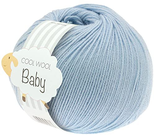 LANA GROSSA Cool Wool Baby | 100% Schurwolle Merino, filzfrei | Handstrickgarn aus 100% Schurwolle (Merino) | 50g Wolle zum Stricken & Häkeln | 220m Garn FB 208