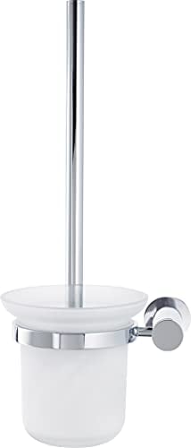 Duravit 0099271000 D-Code Toilet Brush Holder, Wall Mounted, Frosted Glass, Chrome Finish