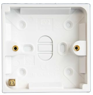 Dencon Single Gang Box with Earth (S) (White)