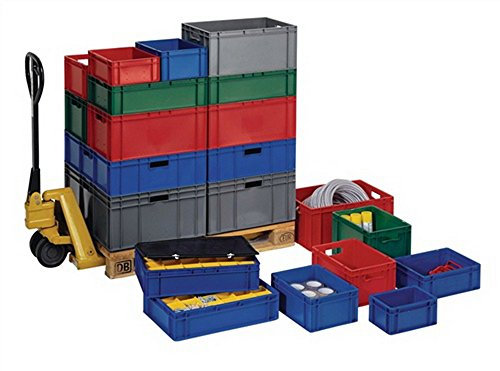 Euro-Transport-Stapelbehälter, -tablar, blau, 600x400x50 mm (LxBxH), Wände u. Boden geschlossen, aus PPN