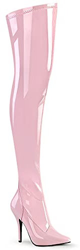 Pleaser Stivali da donna Seduce-3000 a gambo corto, rosa di vernice stretch, 46 EU