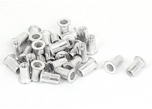 sourcing map 30Stk M5 Aluminium Gewinde flachkopf Blindnietmuttern Einsatz Nietmuttern DE de