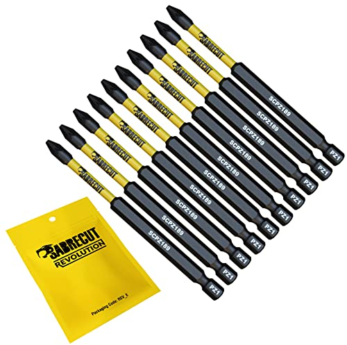10 x SabreCut SCPZ189_10 89mm PZ1 Magnetic Impact Screwdriver Driver Bits Set Pozi Pozidriv Heavy Duty
