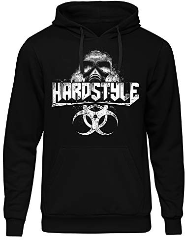 Uglyshirt89 Hardstyle Maske Männer Herren Kapuzenpullover | Hardcore Musik Minimal Techno