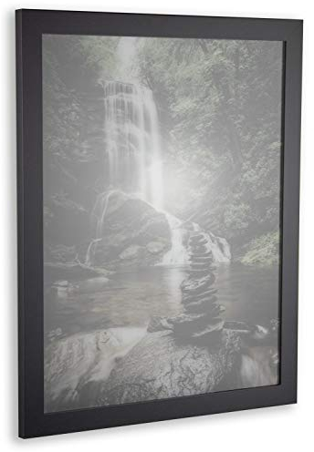 Orion Deluxe Bilderrahmen Posterrahmen 60x90 cm Farbe und Verglasung wählbar Grau schlicht 90x60 cm mit weisser Rückwand und spiegelfreiem Antireflex Kunstglas 1 mm
