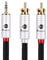 BOAACOUSTIC JIB Cavo RCA Jack 3,5mm, Cavo 2 RCA Maschio a 1 jack Aux Maschio Audio Stereo Adattatore qualità audiofila, per MP3, iPod, Amplificatore sistemi Hi-Fi 1,5m, Nero