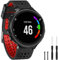 TopPerfekt Bande Compatible avec Garmin Forerunner 235, Bracelet Montre de Remplacement en Silicone Souple pour 220/230/235/620/630/735XT/235 Lite Montre Intelligente pour Femmes Hommes (Noir/Rouge)