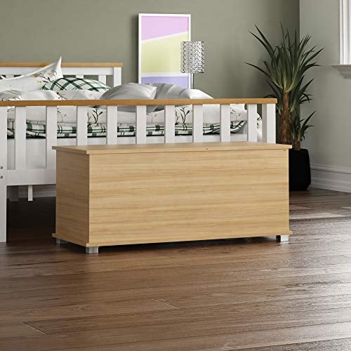 Vida Designs Leon Storage Ottoman, Wood in Pine, 100x40x48cm - Storage Ottoman with Lift-Up Lid, Ideal for Toys, Bedding & Footstool Use