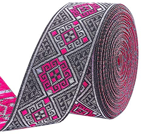 PandaHall 7 Yard 1.2inch Jacquard Ribbon Ethnic Emobridered Woven Ribbon Fabric Trim Fringe Für DIY Kleidung Zubehör Verzierungen Dekorationen