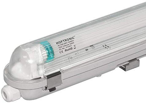 HOFTRONIC - 25er LED Feuchtraumleuchte 120cm 3000K Warmweiß 18W 2520lm 140lm/W Flimmerfrei Verlinkbar T8 Werkstattlampe IP65 Wasserfest Wannenleuchte Leuchte für Garage Keller Bad Büro Warenhaus
