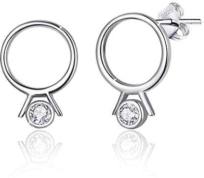 Damen Ohrstecker 925 Sterling Silber Diamantring Ohrringe Schmuck Geschenke für Frauen Mädchen