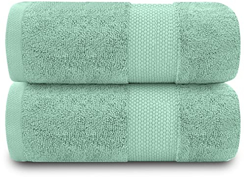 GC GAVENO CAVAILIA Pack of 2 Large Jumbo Bath Sheet 100x180cm - 700 GSM 100% Egyptian Cotton Quick Dry & Highly Absorbent Bath Towels – Soft Plush Towel for Home, Spa & Hotel – Duck Egg