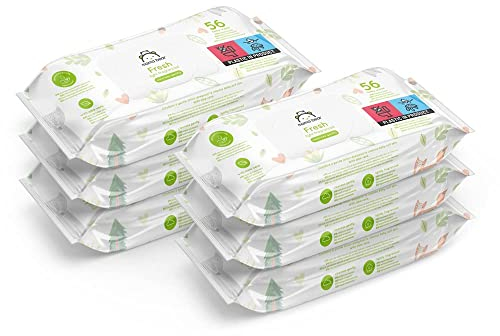 by Amazon Fresh Baby Wipes 336 Wipes, Unscented, 6 Pack of 56 (Previously a Mama Bear brand, same product)