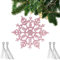 BETESSIN 24pz Fiocchi di Neve Glitter Rosa Decorativi per Albero di Natale Confetti Decorazione Natalizie Fiocco di Neve Artificiale Plastica Ciondoli Pendenti Ornamenti Appendere