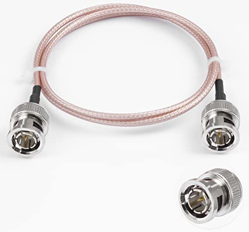 Vecys BNC Männlicher auf BNC Männlicher Kabel 75 Ohm BNC-Männlicher auf Männlicher HD-SDI RG179 HF-Koaxial-Pigtail-Jumper Kabel 23.6/ 60cm für VCR-Kamera Marine CB-Radio CCTV-Monitor