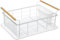 TIENDA EURASIA - Escurridor de Platos con Soporte para Cubiertos, Escurreplatos de Acero con Asas de Madera y Bandeja de Plastico, Diseño y Colores Originales (Blanco)