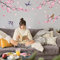 PLIGREAT 31 Stück Kirschblüten-Wandtattoo für Schlafzimmer, Vögel auf Baum Ast Wandaufkleber Rosa Blüten Aufkleber für Wohnzimmer, Fenster, Sofa Hintergrund Dekoration