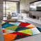 Paco Home Teppich Wohnzimmer Kinderzimmer Kurzflor Moderne 3D Optik Kariert Geometrische Muster, Grösse:60x110 cm, Farbe:Bunt 5