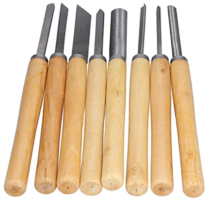 Drechselwerkzeug-Set, 8-teilig, Holzschnitzerei, Handmeißel, Schnitzwerkzeuge, Drehwerkzeug-Set, Drehbank, Drechsel-Set