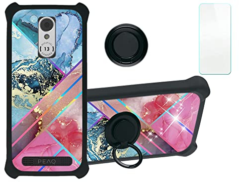 Aroepurt Hülle Für Peaq PSP 400 hülle Kompatibel mit Peaq PSP 400 Hülle Case Handyhülle Schutzhülle Cover [Mit 9H Härte HD Schutzfolie] PC + Silikon Ständer IMDH-WSS