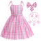 JANGZIIA Vestito principessa Bambina Movie Cosplay Costume Halloween Festa di Compleanno Dress Up per Bambini 3-13 Anni(130 (Height 120-130cm))