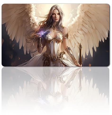 Board Game MTG Playmat + Free Waterproof Bag, Stitched Edges, Smooth Rubber Surface, MTG PlayMat with Zones (An Original Ancient HellkitePlaymat) (Akroma-No Zone)