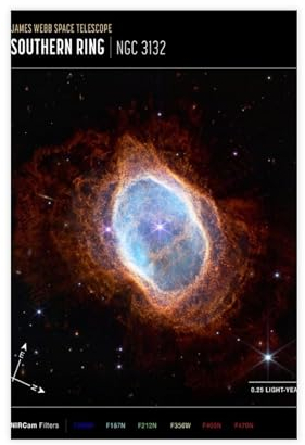 ZOLULA James Webb Teleskop Südring Bild – Astronomisches Bild, Poster, Leinwand, Poster, Wandkunst, Dekor, Bild, Gemälde für Wohnzimmer, Schlafzimmer, Dekoration, ungerahmt, 30 x 45 cm