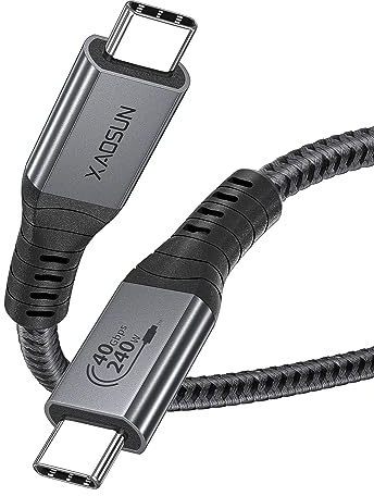 XAOSUN USB 4 Cable for Thunderbolt 4 Cable 0.3M, 40Gbps 240W Fast Charging USB C to C Data Transfer, 8K Display for All Type-C,Compatible with MacBook,Phone,Tablet,Dock,SSD,eGPU