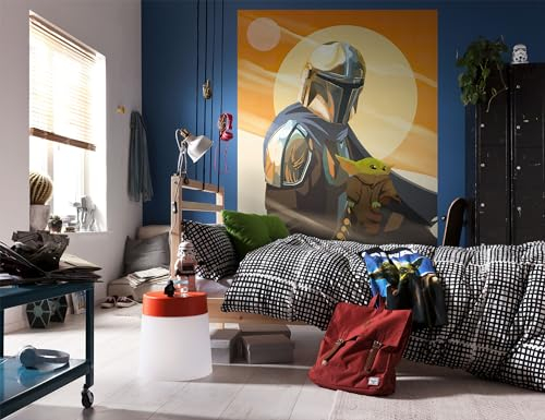 Komar Star Wars Papier peint photo non tissé - The Mandalorian Hunt for Grogu - Dimensions : 200 x 250 cm - Pour chambre d'enfant