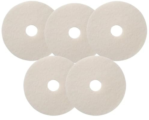 Floor Cleaning Pads Dics - 16 White - Pack of 5 - Scrubbing Buffing Polishing Maintenance Pads Perfect for Scrubber Dryer & Polishing Machines