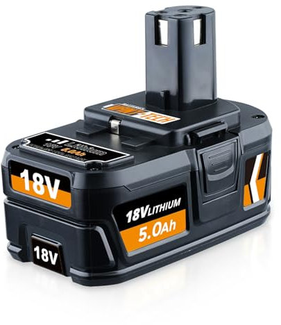 VANTTECH P108 Li-ion Battery Replacement Battery for 18V 5.0Ah Ryobi P108 RB18L50 RB18L40 RB18L25 BPL-1815 BPL-1820G BPL18151 BPL1820 P104 P105 P107 Replacement for Ryobi devices with LED indicator