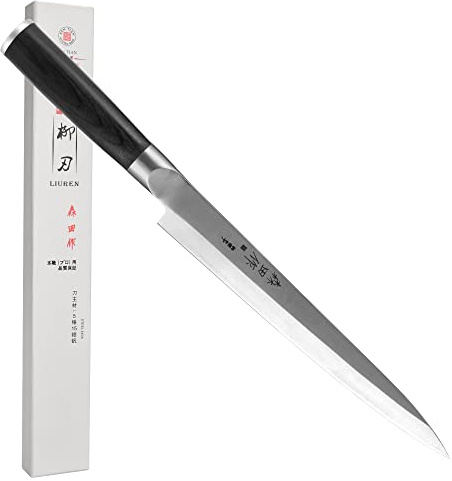 Sumteene Sushi Knife 9.5 inch(240mm), Sashimi Knife with High Carbon Stainless Steel Blade and Ergonomic Handle for Cutting Sushi & Sashimi, Fish Filleting