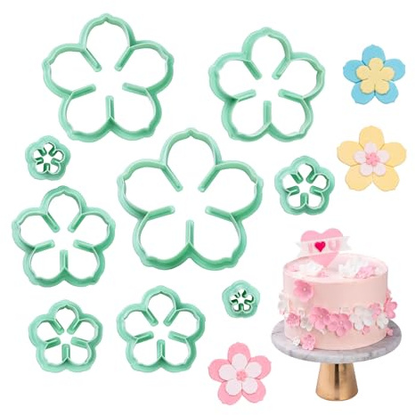 KALAIEN Ausstechformen für Fondant, Rosen-Ausstechformen für Zuckerguss, 9-teiliges Blütenblatt-Fondant-Ausstecher-Set für Kuchen, Cupcake-Dekoration