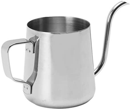 Pour Over Kettle Gooseneck Spout Coffee Tea Pot,Small Long Narrow Spout Coffee Tea Pot, Long Narrow Spout 304 Stainless Steel Gooseneck Pour for Travel Coffee Maker Outdoor (250ML Silver)