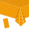 MORAINJAY Nappe Orange Vaisselle Anniversaire à Thème Blocs de Construction,137x274cm Nappe en Plastique Réutilisable,Imperméable,Idéal pour Cadeau d'enfant,Baby Shower,Table Décoration Fête Créative
