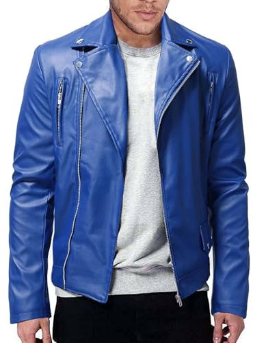 Generico Giacca in finta pelle da uomo Giubbotto Manica lunga Similpelle Biker Casual Stile biker Giubbotti Invernali Uomo Giubbotto Invernale Elegante Uomo Taglie Forti S/M L Xl 2Xl 3Xl 4Xl 5Xl