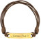 Lumari Gold Personalisierte Gravur Armband - Partner Armband mit Namen, Edelstahl Platte für Damen & Herren - Langlebiges Geschenk zum Geburtstag, Braun/Gold