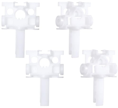 PEOVLVN 4 Pcs Vertical Blinds Replacement Parts - Repair Kit with Stem and Gear - White Blind Stems - Curtain Accessories