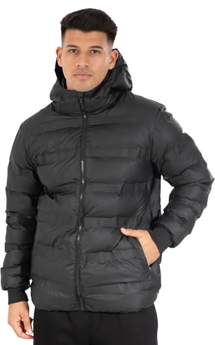 SMILODOX Winterjacke Herren Levi, Regular Fit Regenjacke, Steppjacke, wasserabweisend mit Kapuze Schriftzug, Übergangsjacke Wind Breaker Ideal für kalte und nasse Tage