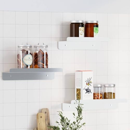 Xichuzi Wandregale 3 STK. Silbern Edelstahl, Schweberegal, Regal Wand, Bücherregal, Hängeregal, Regalbrett, Küchenregal, Wandboard - 30270