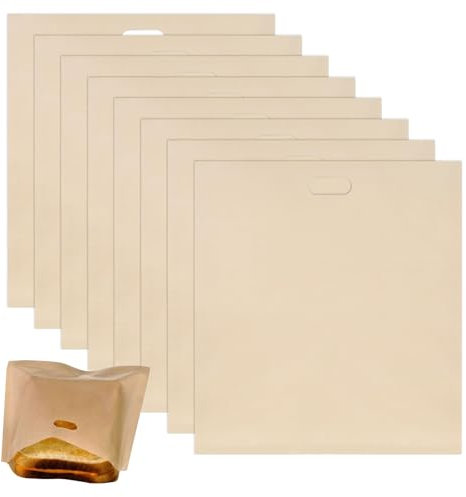 CutitiUU Sacchetti per tostapane, 8 pezzi, grandi, antiaderenti, riutilizzabili, lavabili per panini, panini, snack, formaggio